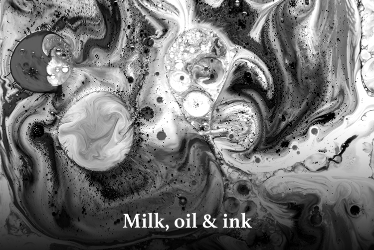 Milk, oil and ink